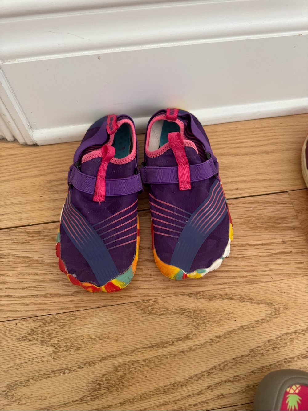 Kids Purple Water Shoes with Pink Accents
